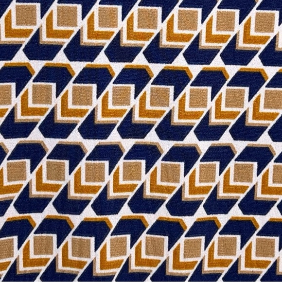 Large Stitch Collection Sleeveless Blouse Blue Orange White Geometric Boho - Picture 6 of 14